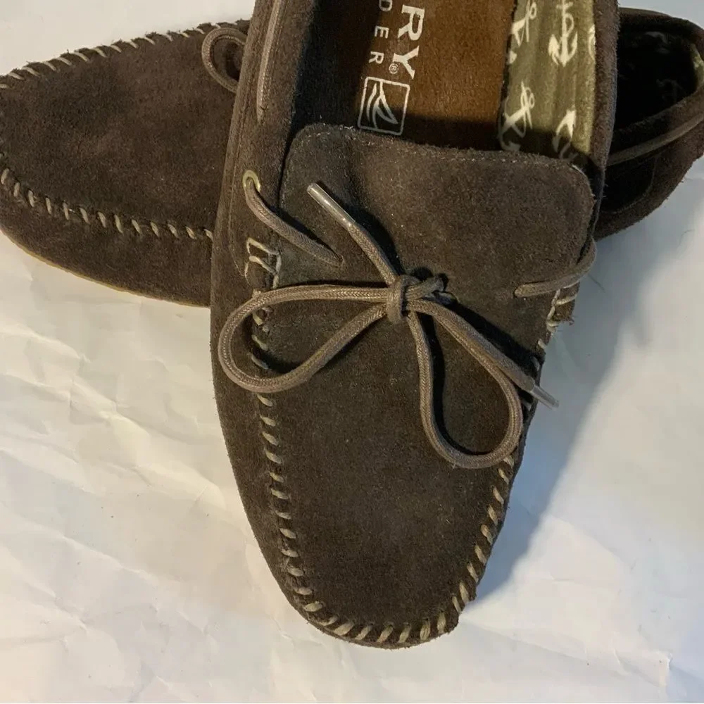 Sperry Top-Sider STS 10327 Men's R and R Moc Suede Boat Shoe brown size 9